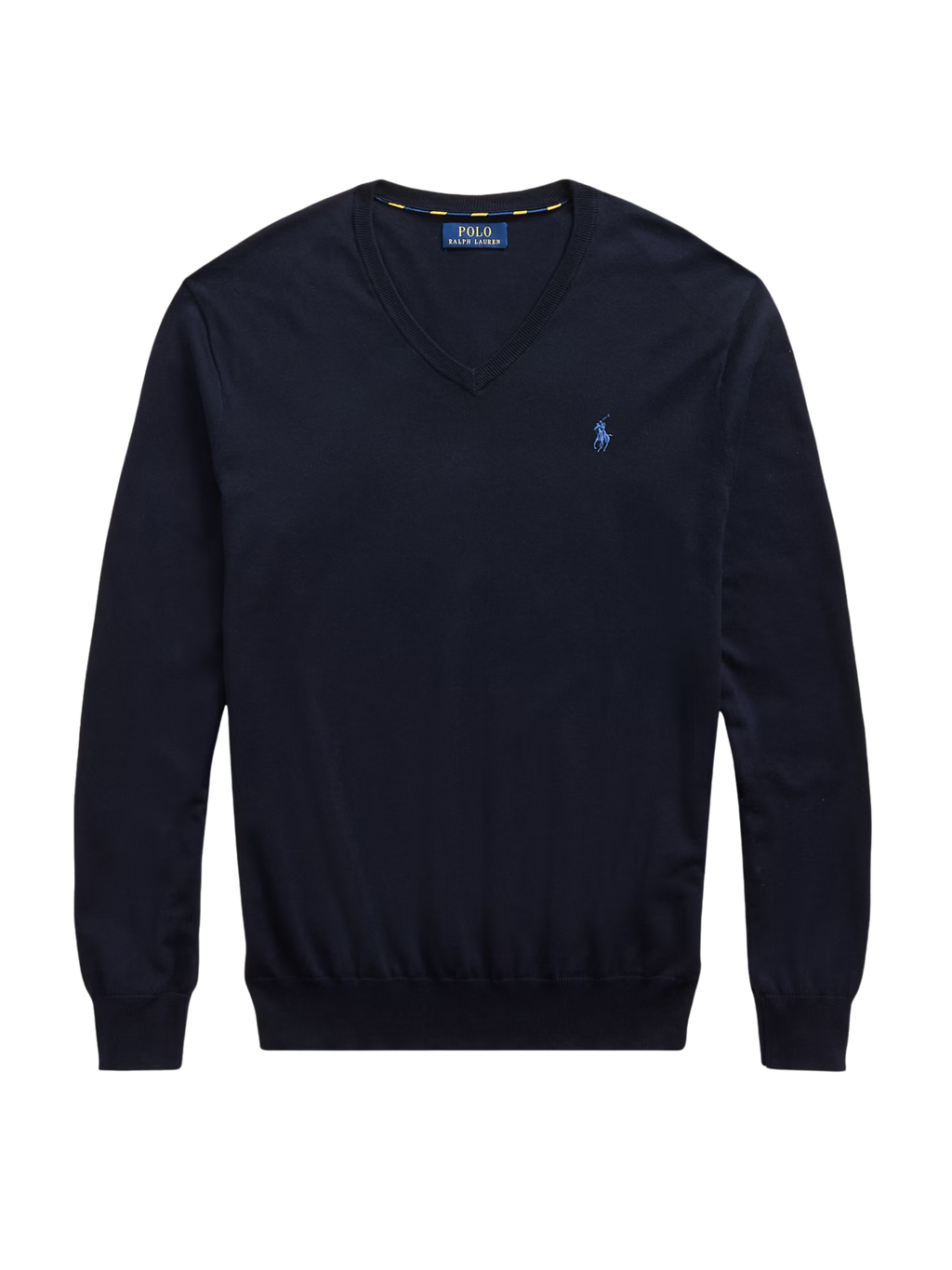 RALPH LAUREN Slim Fit Cotton V-Neck Jumper Hunter Navy