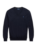 RALPH LAUREN Slim Fit Cotton V-Neck Jumper Hunter Navy
