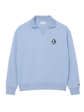 LACOSTE French Made Polo Collar Sweatshirt Light Blue