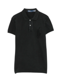 RALPH LAUREN WOMEN Beaded Big Pony Polo Shirt Black
