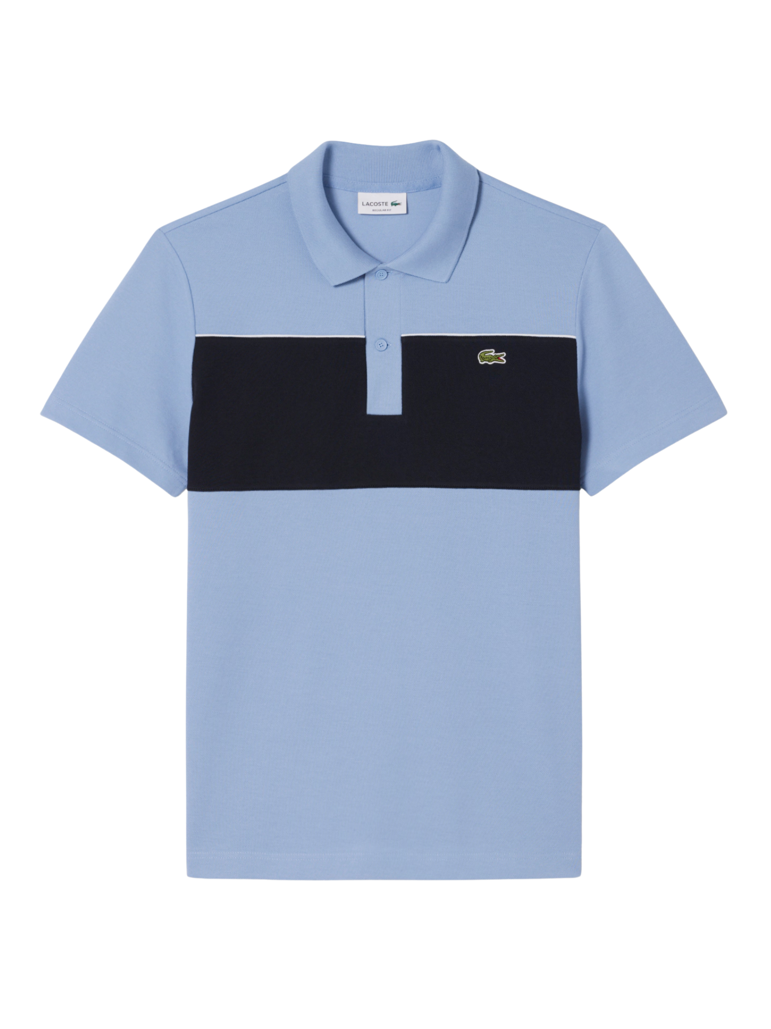 LACOSTE Regular Fit Colour-Block Piqué Polo Shirt Blue