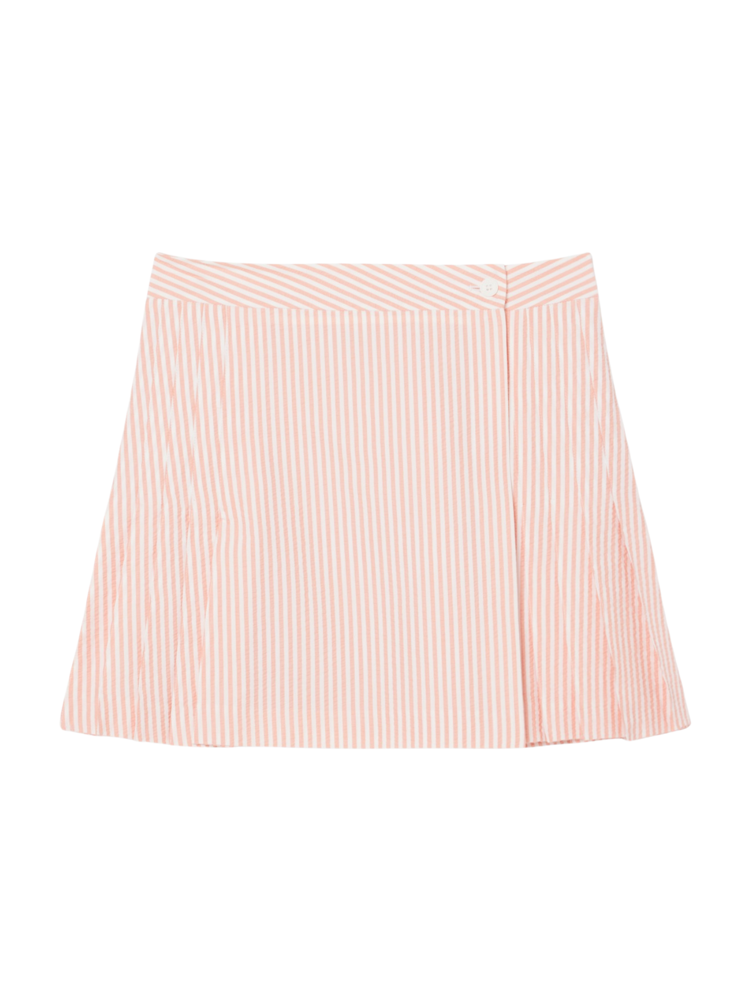 LACOSTE WOMEN Short Seersucker Wrap Skirt White/Pink