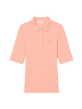 LACOSTE WOMEN Slim Fit L.12.D Three Quarter Sleeve Polo Shirt Coral Pink