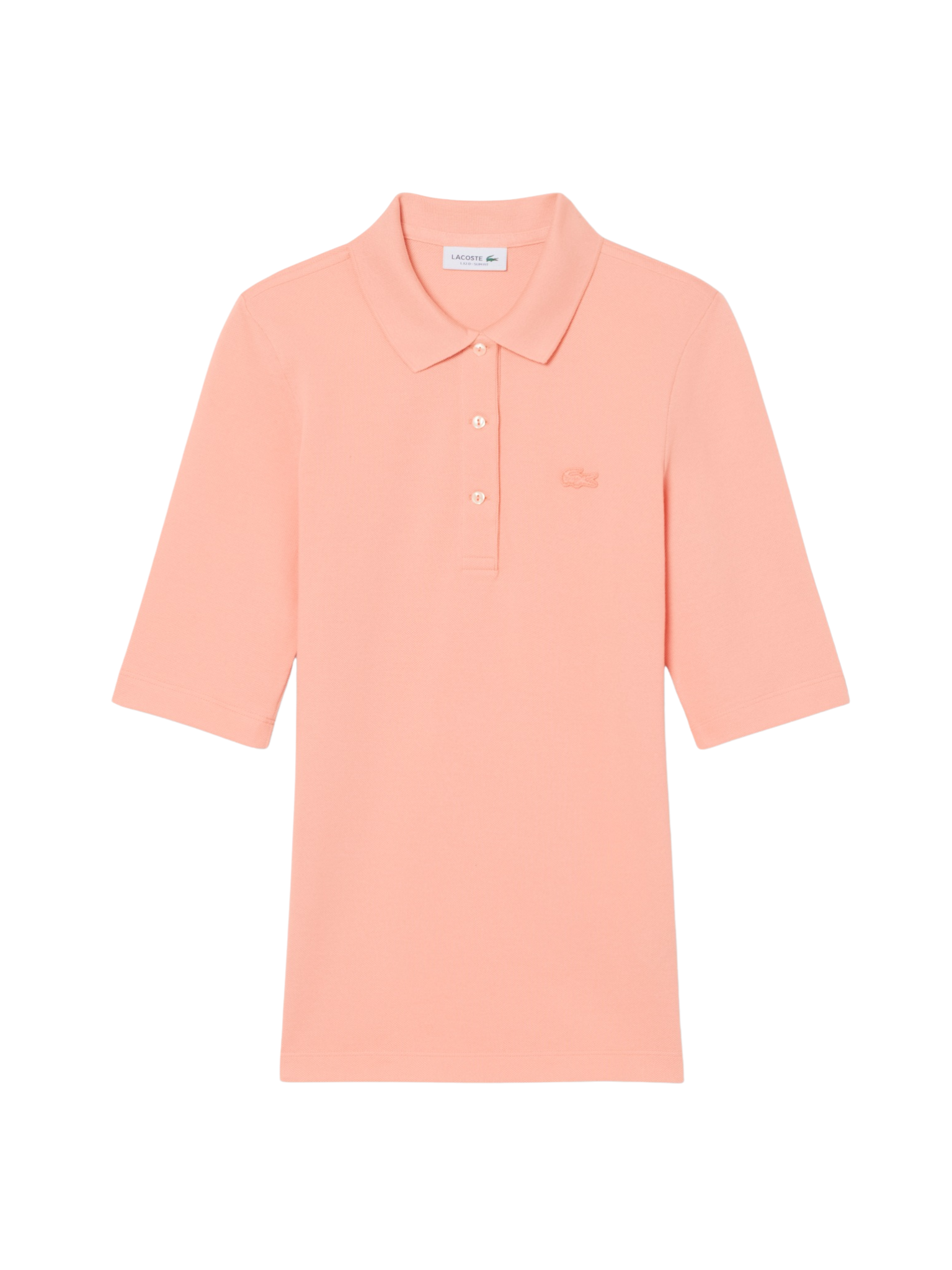 LACOSTE WOMEN Slim Fit L.12.D Three Quarter Sleeve Polo Shirt Coral Pink