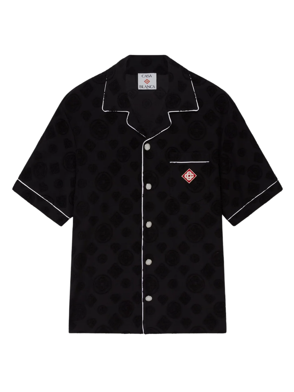 CASABLANCA Towelling Monogram Shirt Black