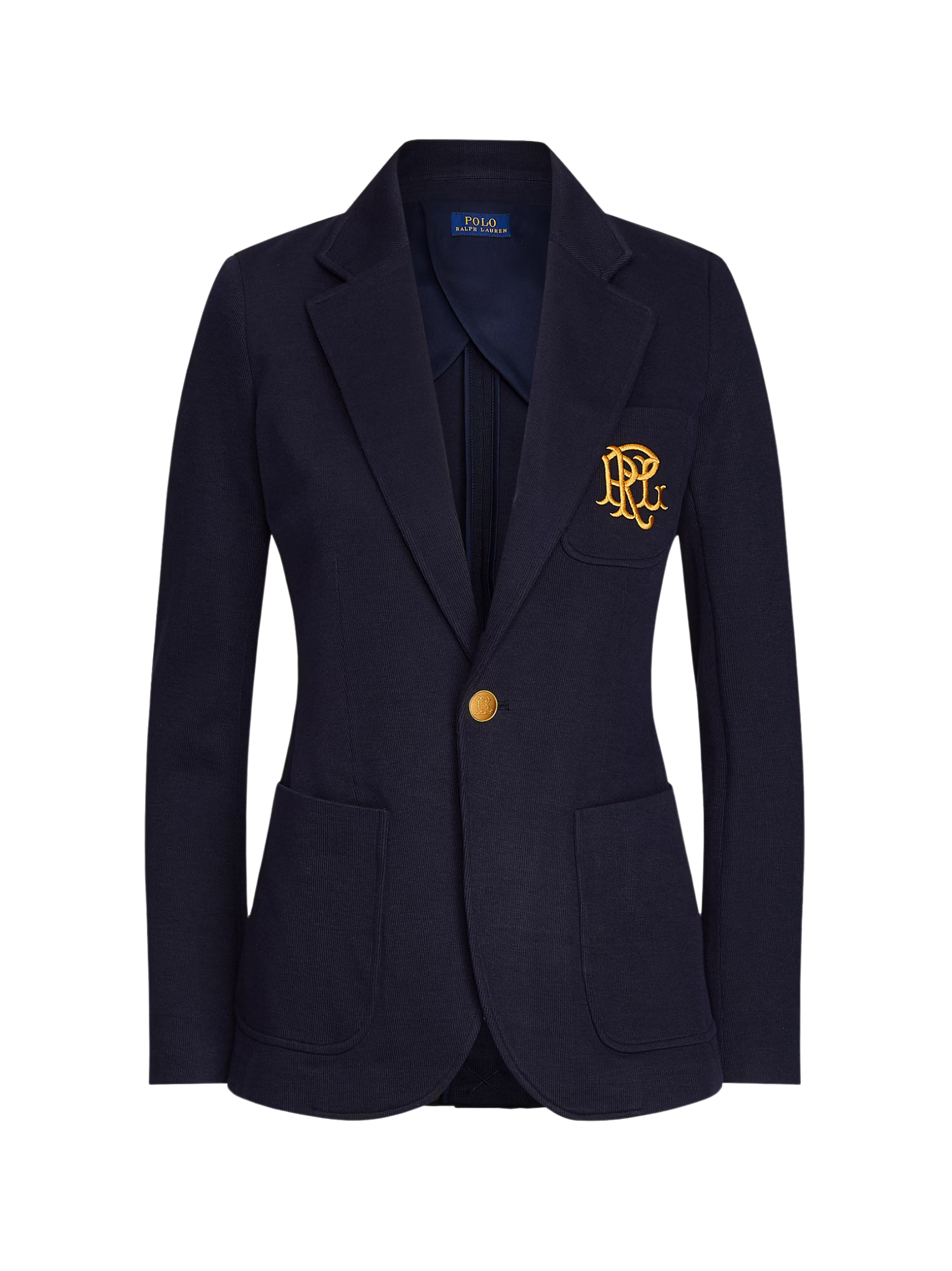 RALPH LAUREN WOMEN Double-Knit Jacquard Blazer Park Avenue Navy