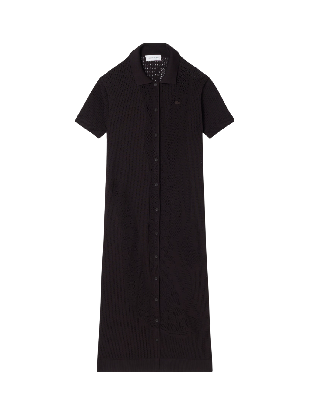 LACOSTE WOMEN Crochet Polo Dress Brown