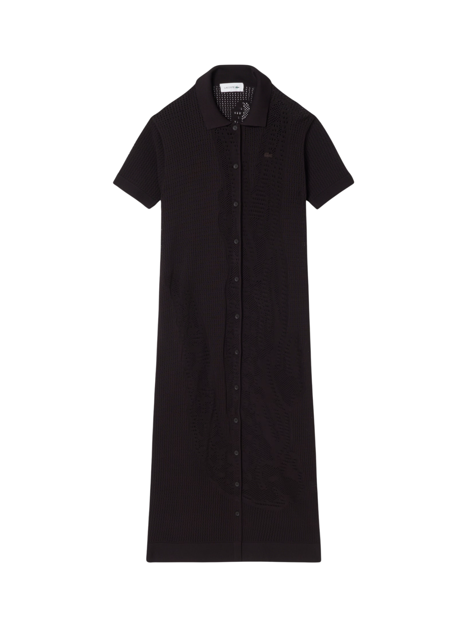 LACOSTE WOMEN Crochet Polo Dress Brown