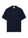 LACOSTE Loose Fit Heavy Piqué Polo Shirt Midnight Blue