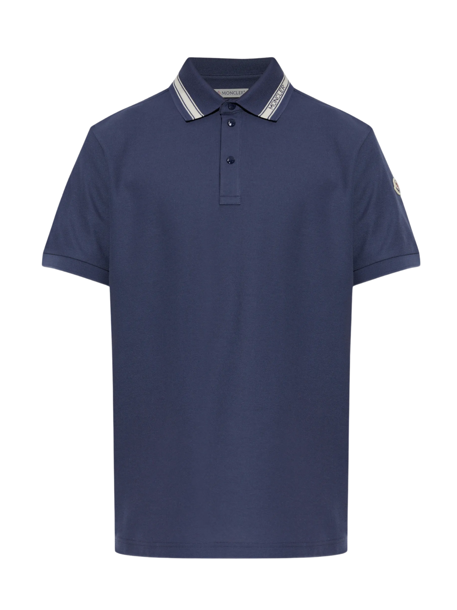 MONCLER Collar-trim Polo Shirt Navy