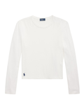 RALPH LAUREN WOMEN Shrunken Fit Jersey Long-Sleeve Tee White