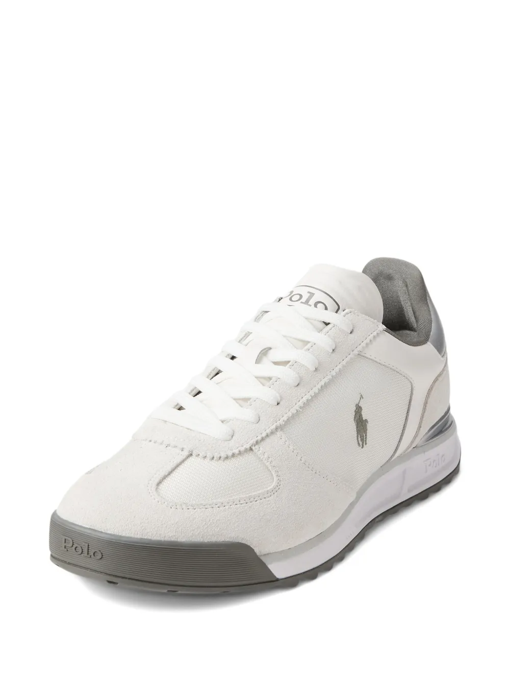 RALPH LAUREN Varick Suede & Oxford Sneakers White/Grey