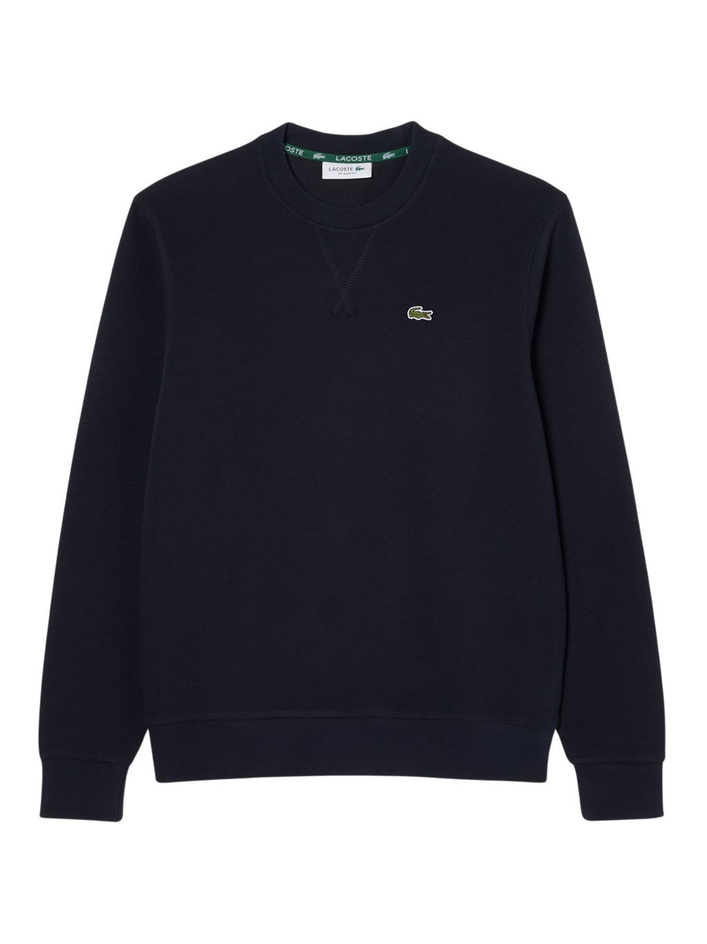 LACOSTE WOMEN Relaxed Fit Piqué Crew Neck Sweatshirt Navy Blue