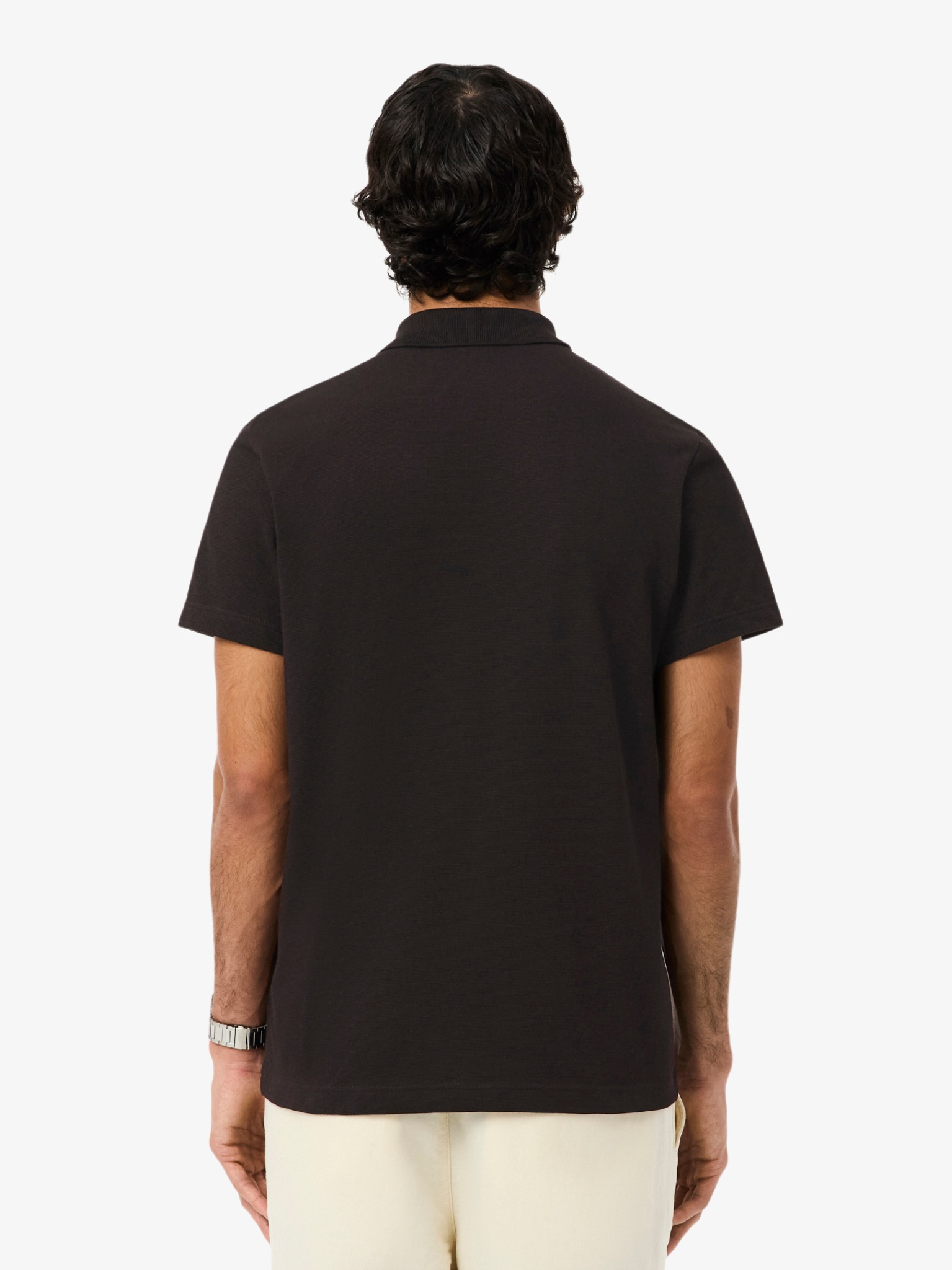 LACOSTE Regular Fit Cotton Blend Polo Shirt Brown