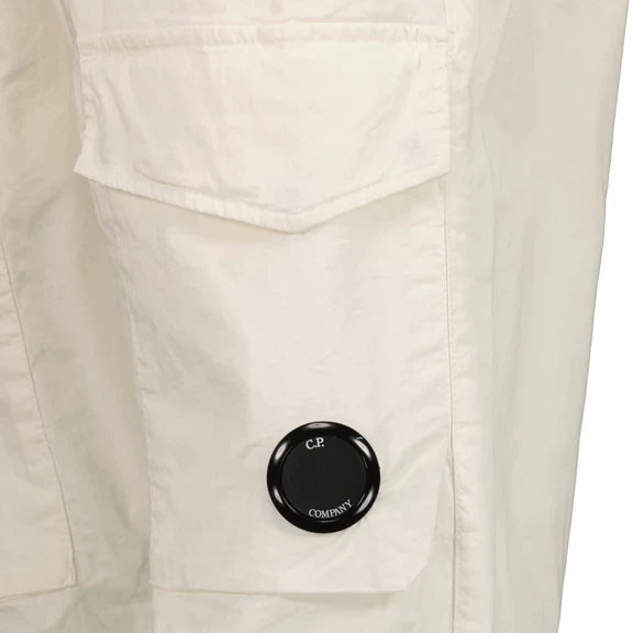 Cp Company Twill Stretch Lens Cargo Pants in White