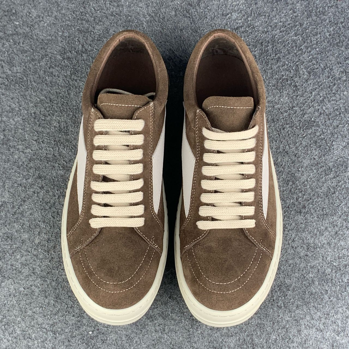 Rick Owens EDFU Vintage Low Suede Dust 'Grey Milk White'