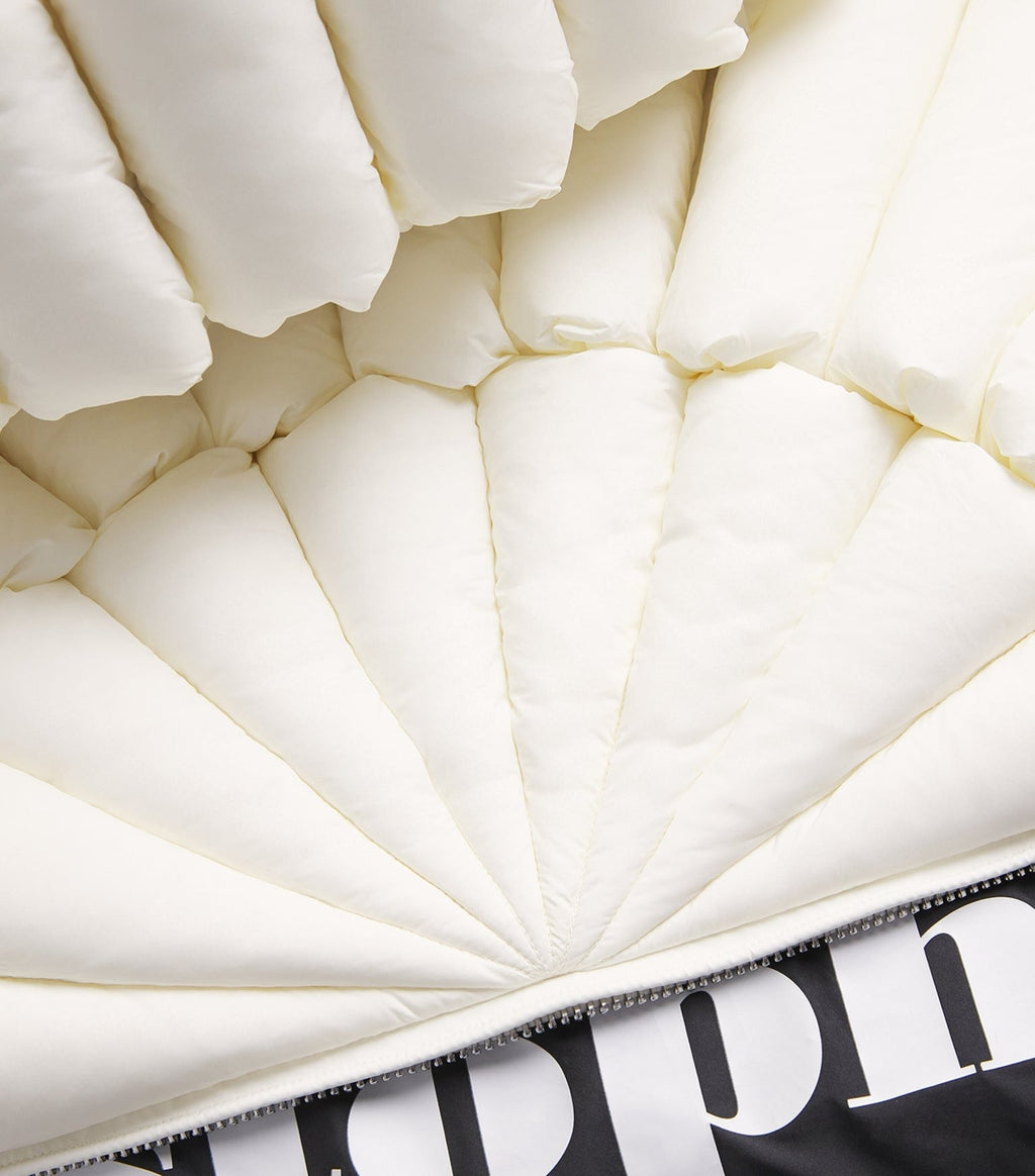 RAXXY 3D Down-Filled Diamond Puffer Jacket Pearl White
