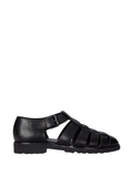 RALPH LAUREN Leather Fisherman Sandals Black