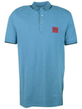 HUGO Logo-Patch Cotton Polo Shirt Medium Blue