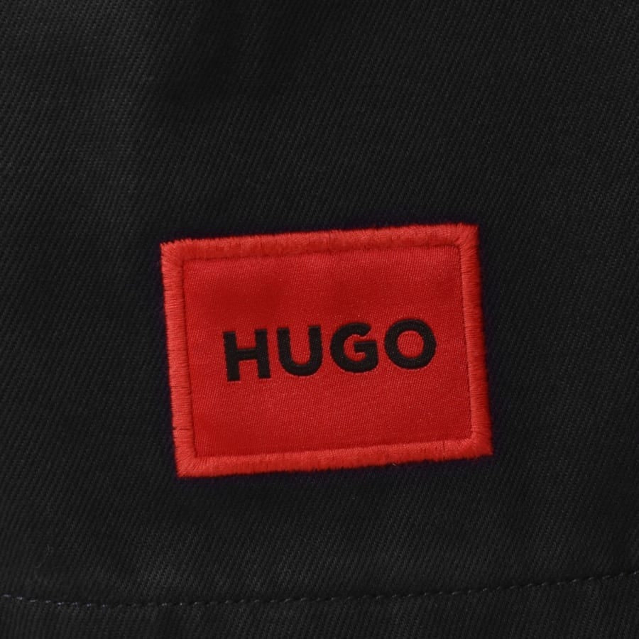 HUGO Logo-Patch Long Sleeves Enalu Oversized-fit Shirt Black