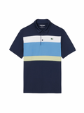 LACOSTE Ultra Dry Stretch Colour-Block Golf Polo Shirt Blue