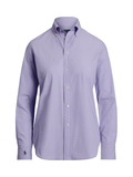 RALPH LAUREN WOMEN End-on-End Stretch Slim Fit Cotton Shirt Medium Purple