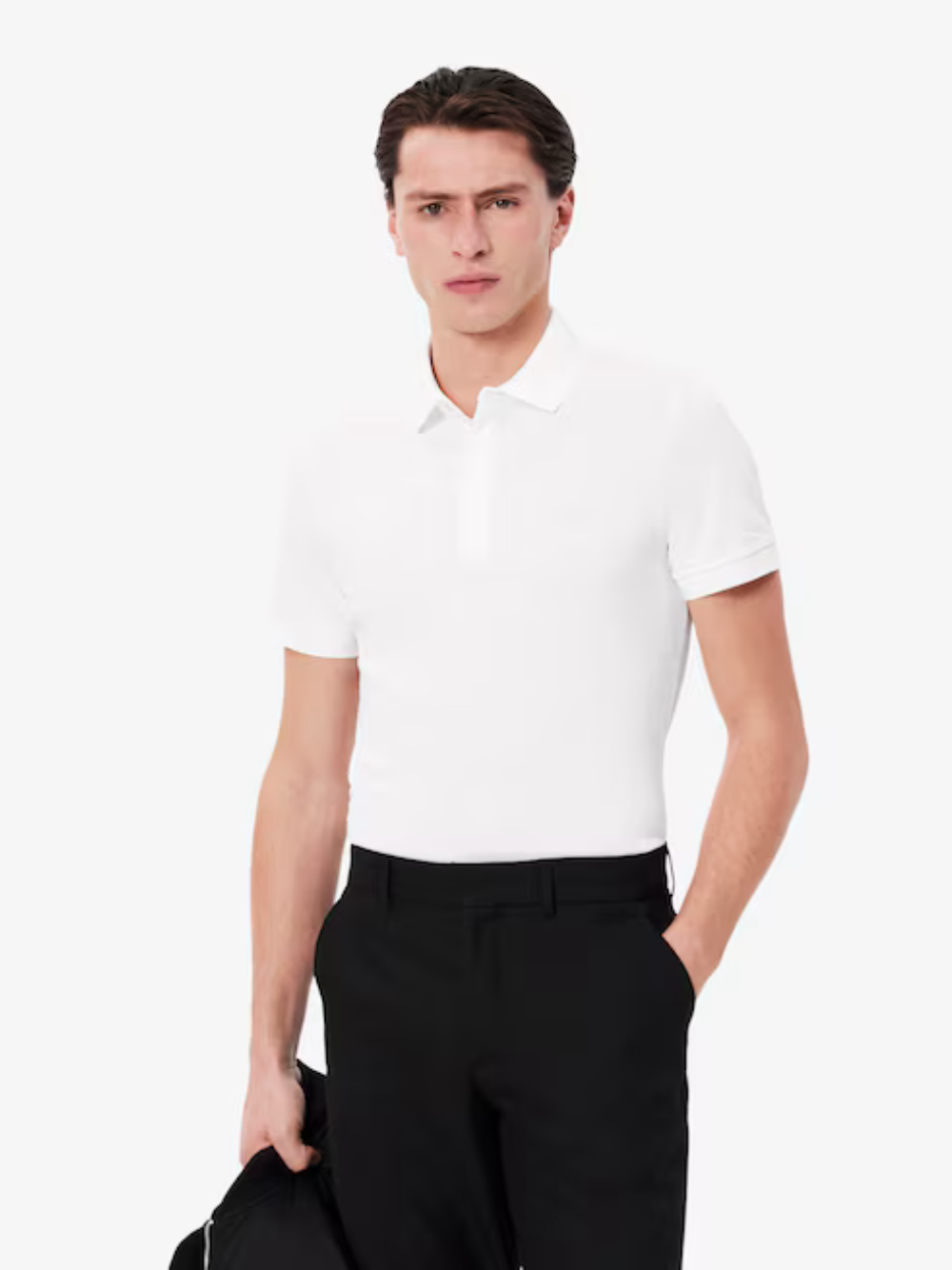 LACOSTE Regular Fit Paris Stretch Piqué Polo Shirt White
