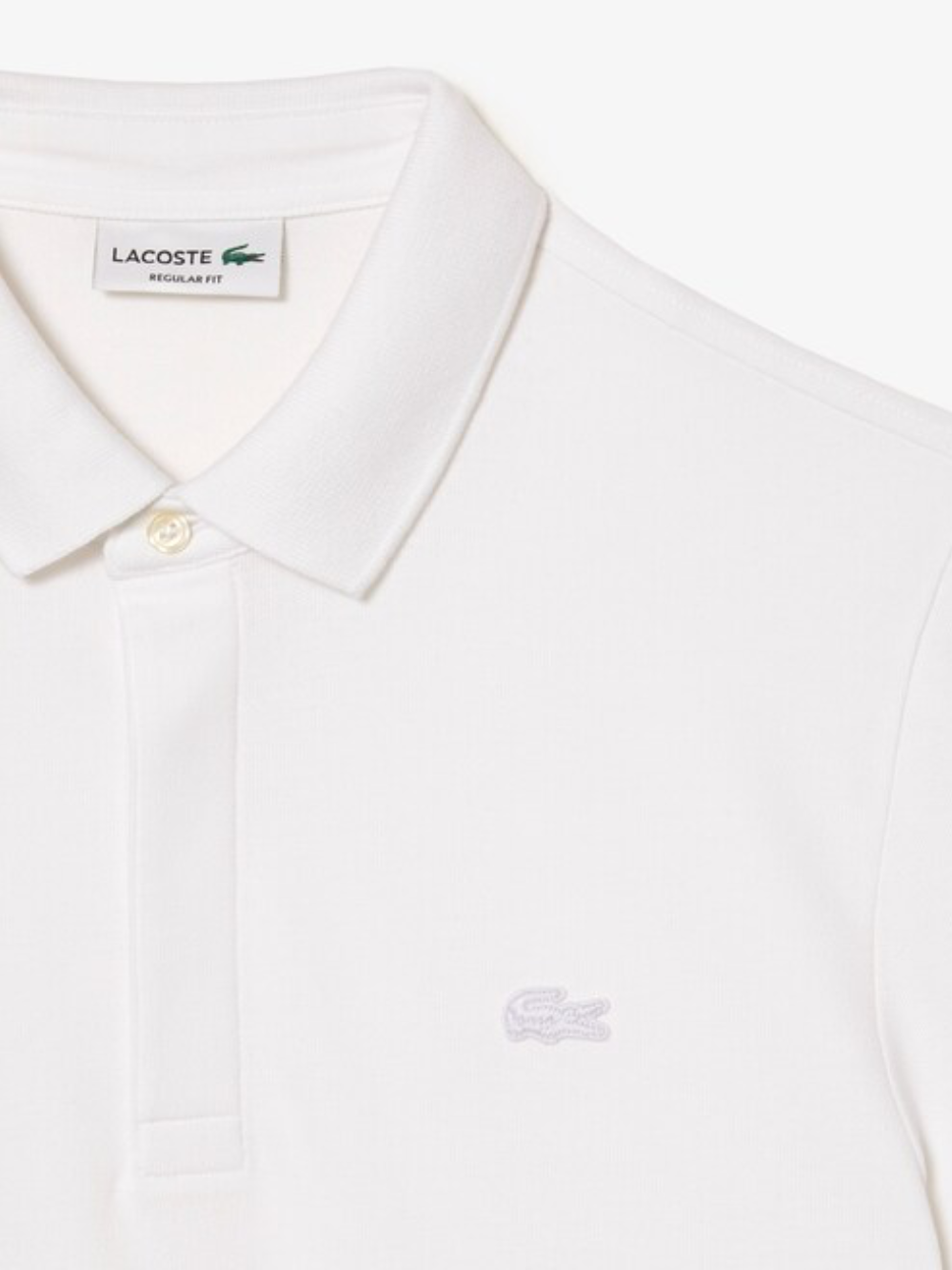 LACOSTE Regular Fit Paris Stretch Piqué Polo Shirt White