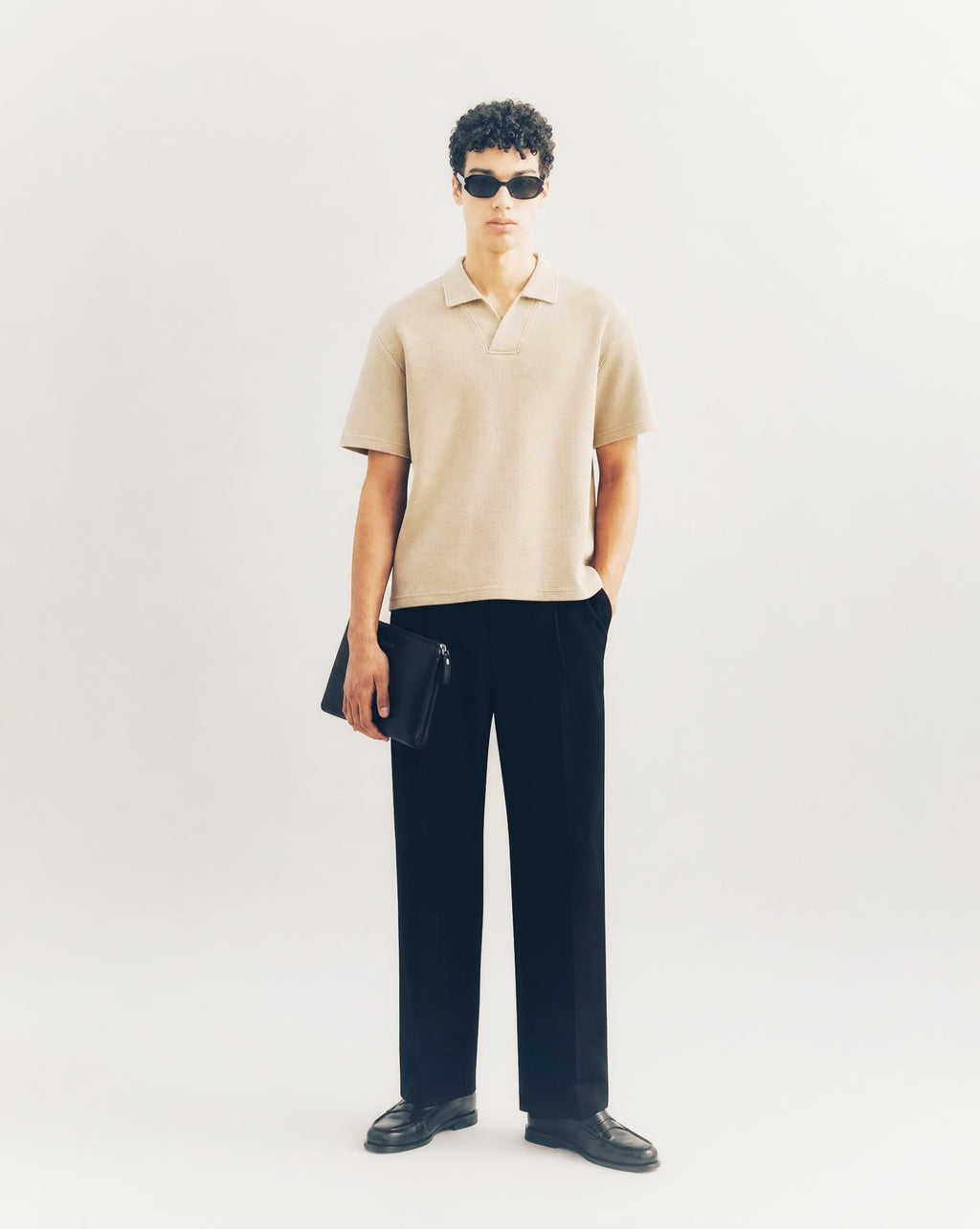 RUNDLE L'Enova Boxy Polo Shirt Tan