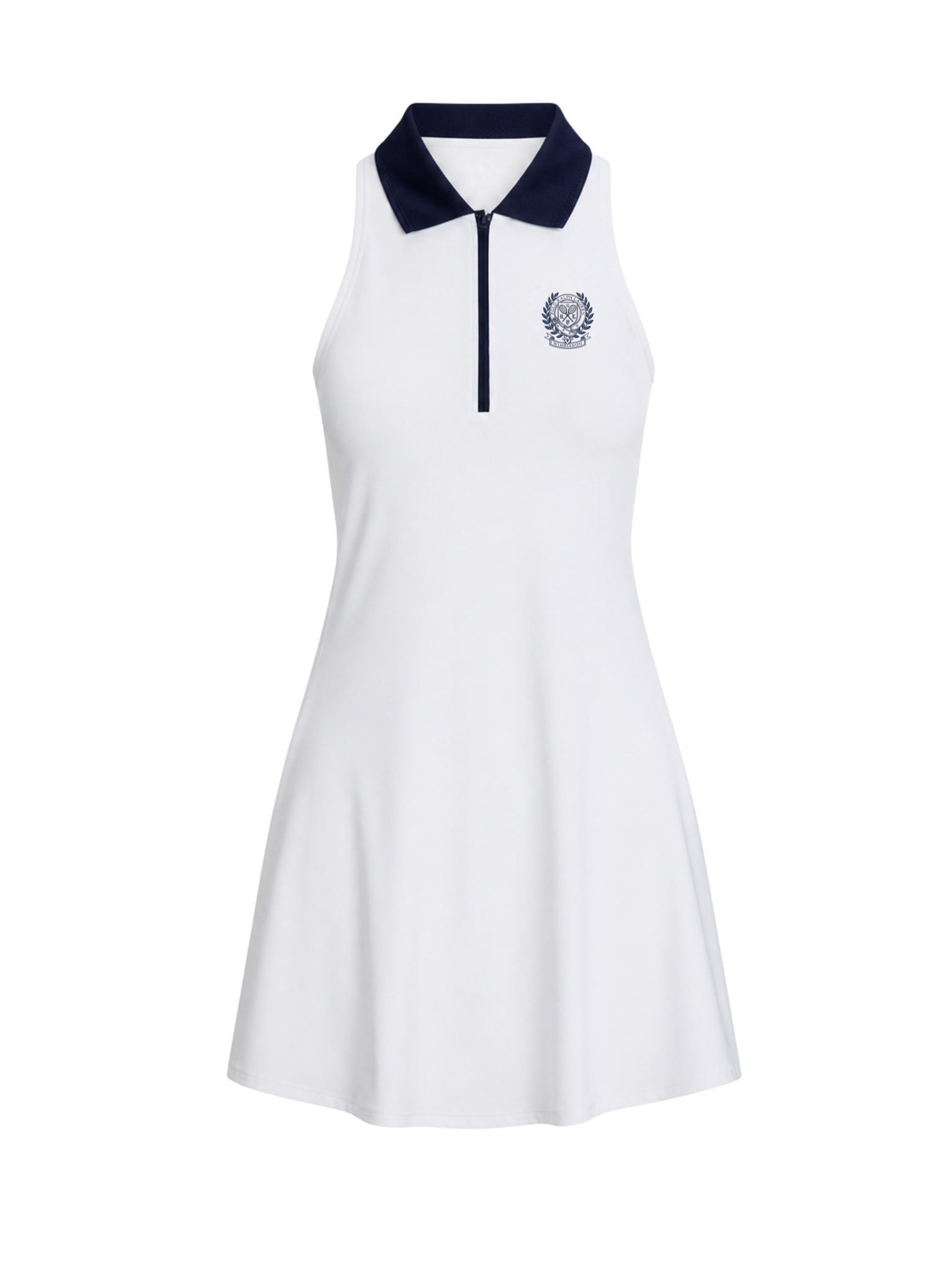 RALPH LAUREN WOMEN Wimbledon Performance Dress Ceramic White/Refined Navy