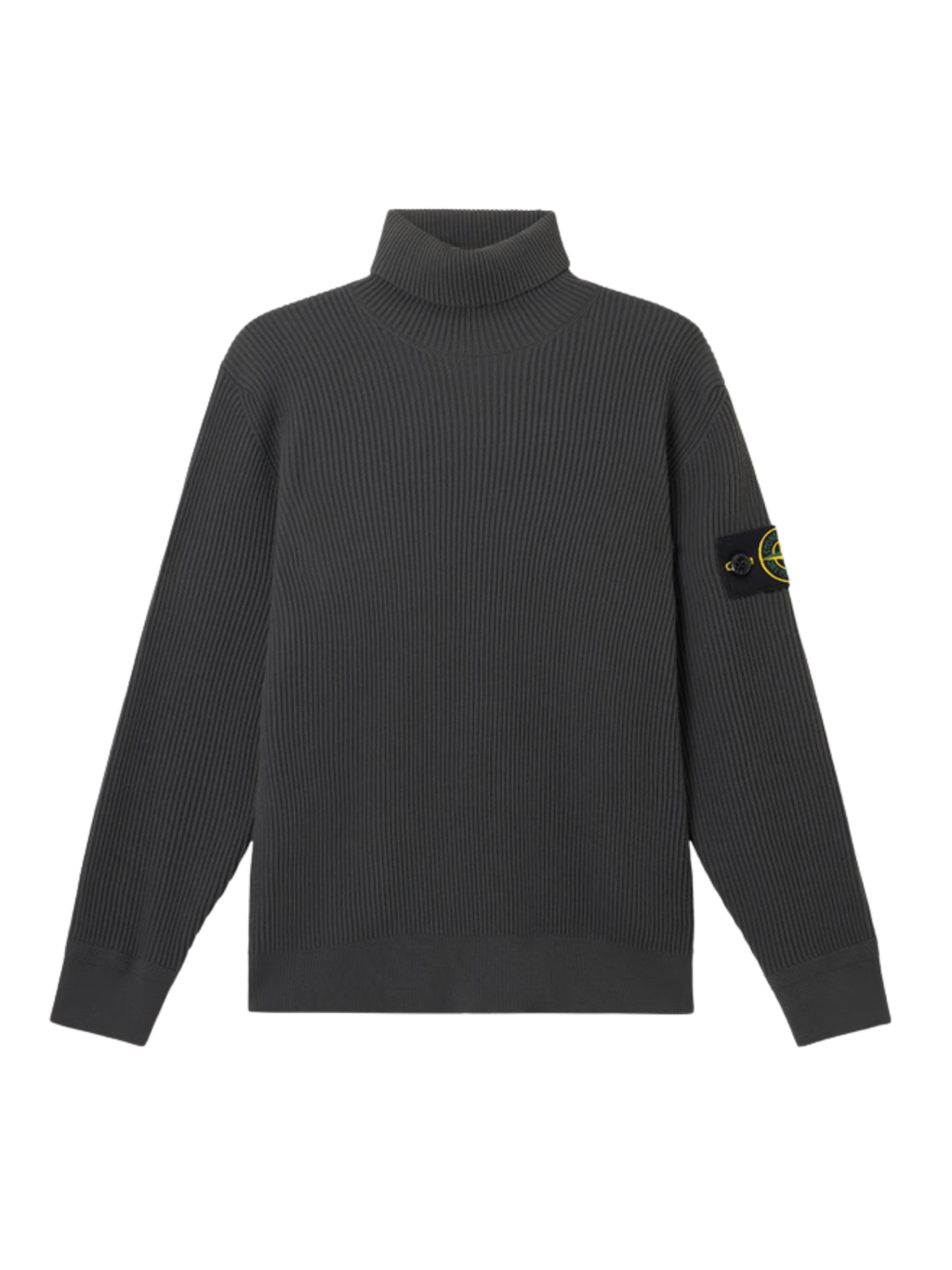 STONE ISLAND Ribbed Turtleneck Sweater Lead Grey
