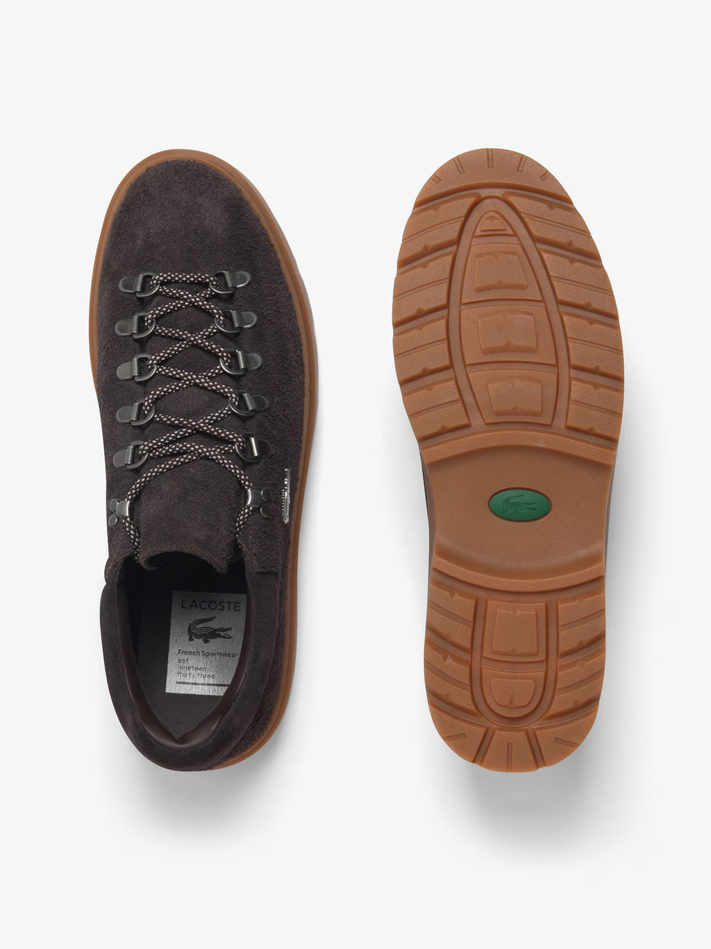 LACOSTE Baseshot Winter Suede Sneakers Dark Brown