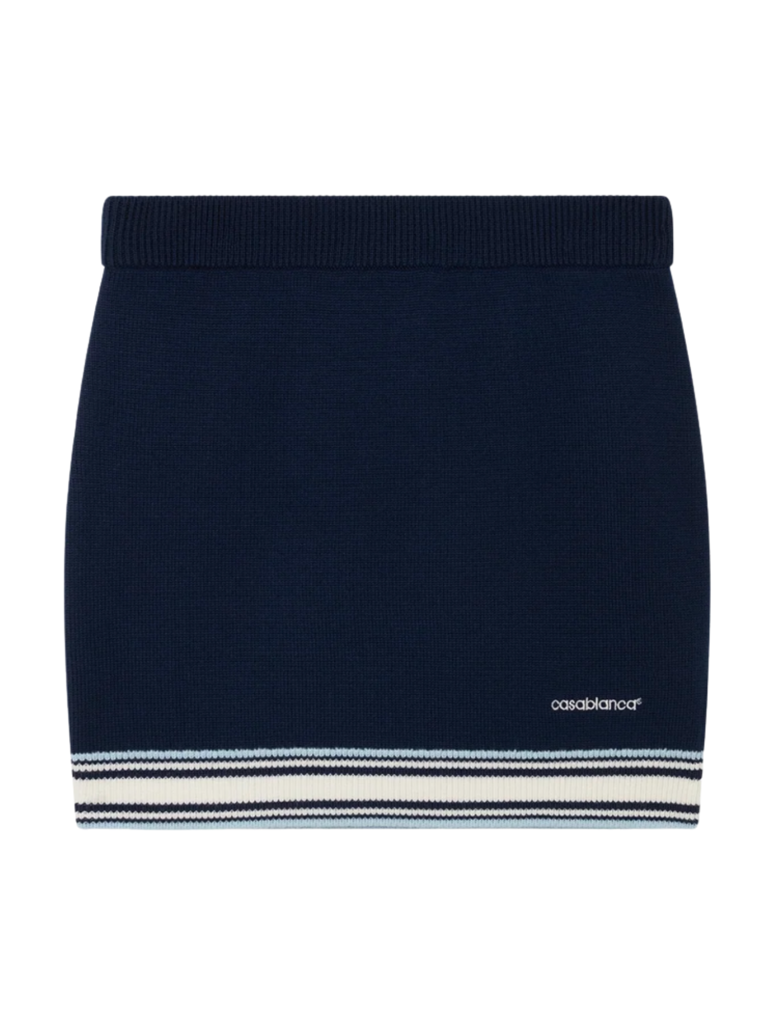 CASABLANCA WOMEN Merino Knit Tennis Skirt Navy