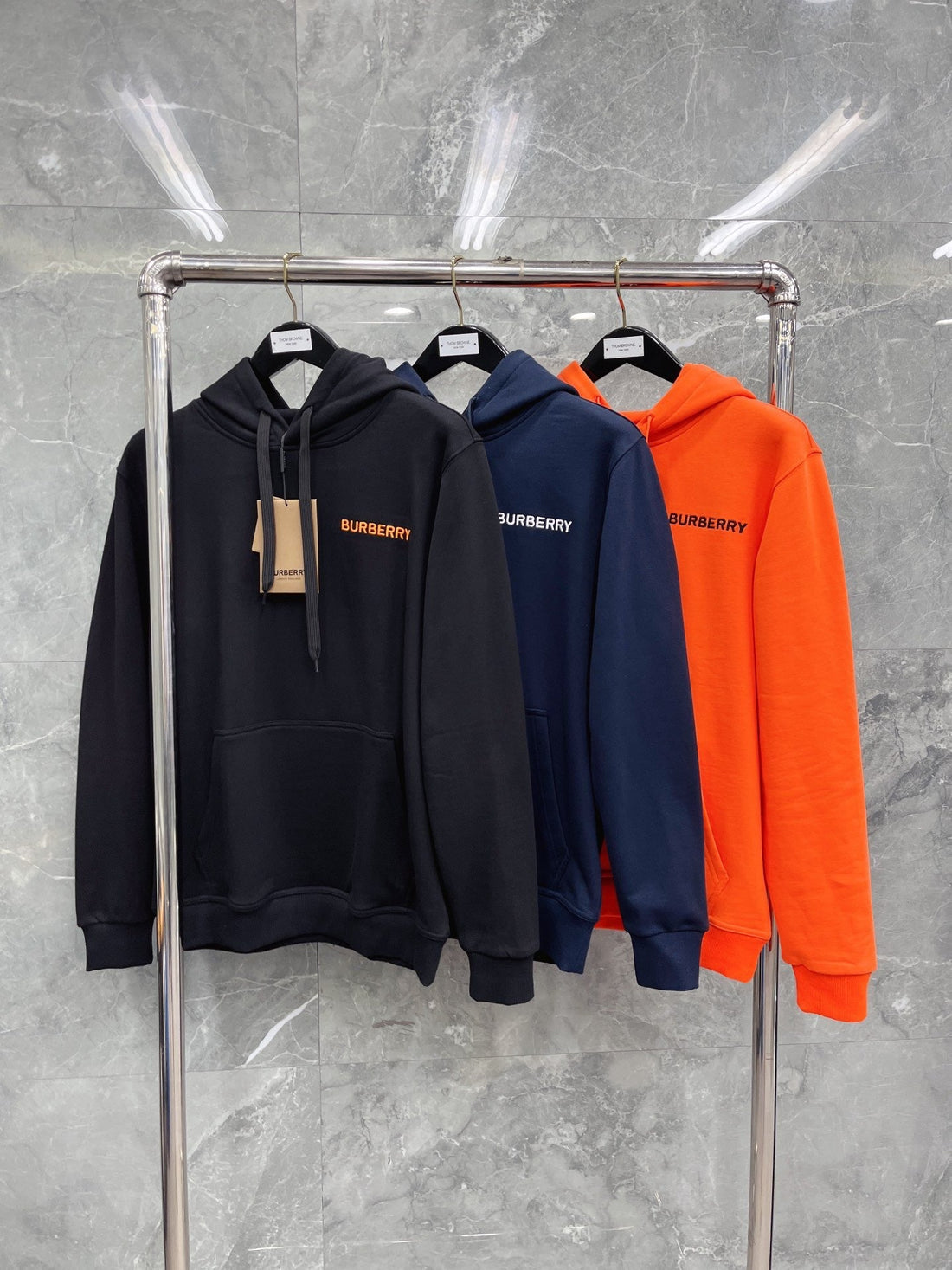 Black, Dark blue and Orange Hoodie