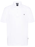 BOSS Logo Patch Cotton Polo Shirt White