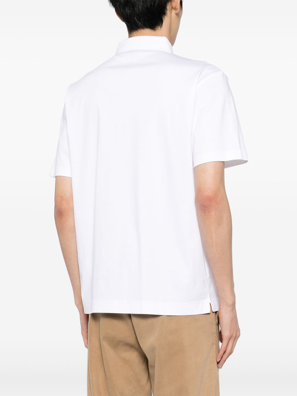 BOSS Logo Patch Cotton Polo Shirt White