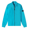 Cp Company Gabardine Full Zip Lens Shirt In Tile Blue