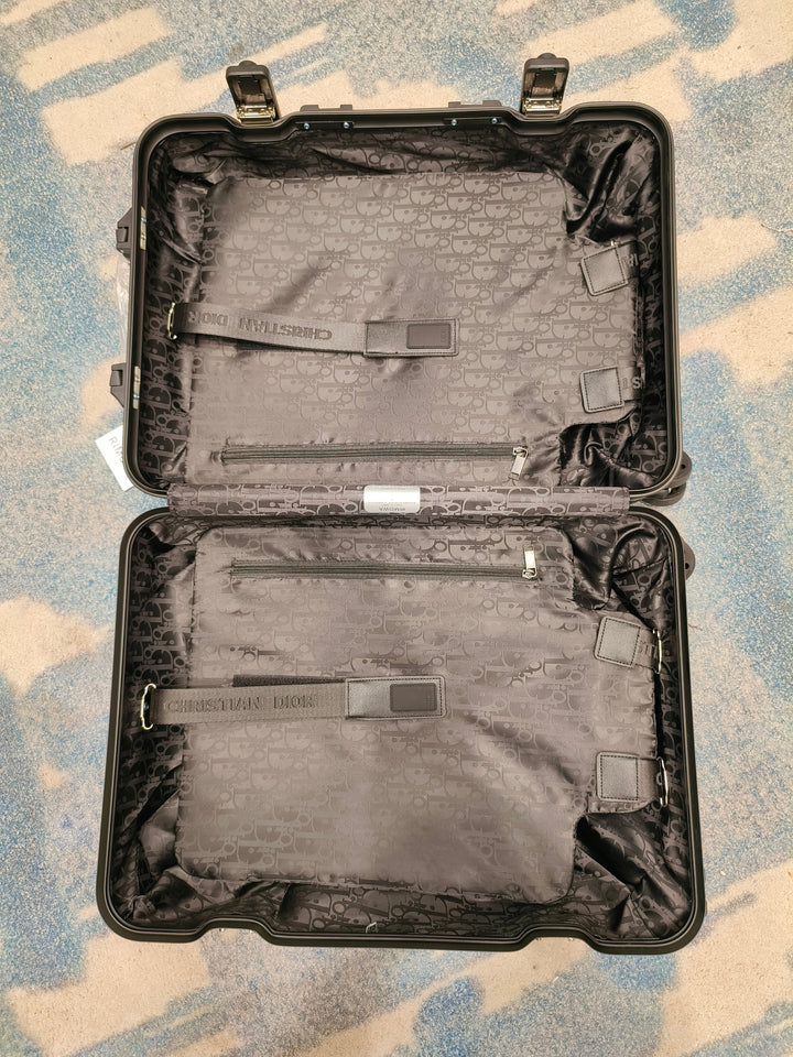 Black, Silver and Brown Suitcase