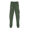 Stone Island Cotton Fleece Joggers In Khaki