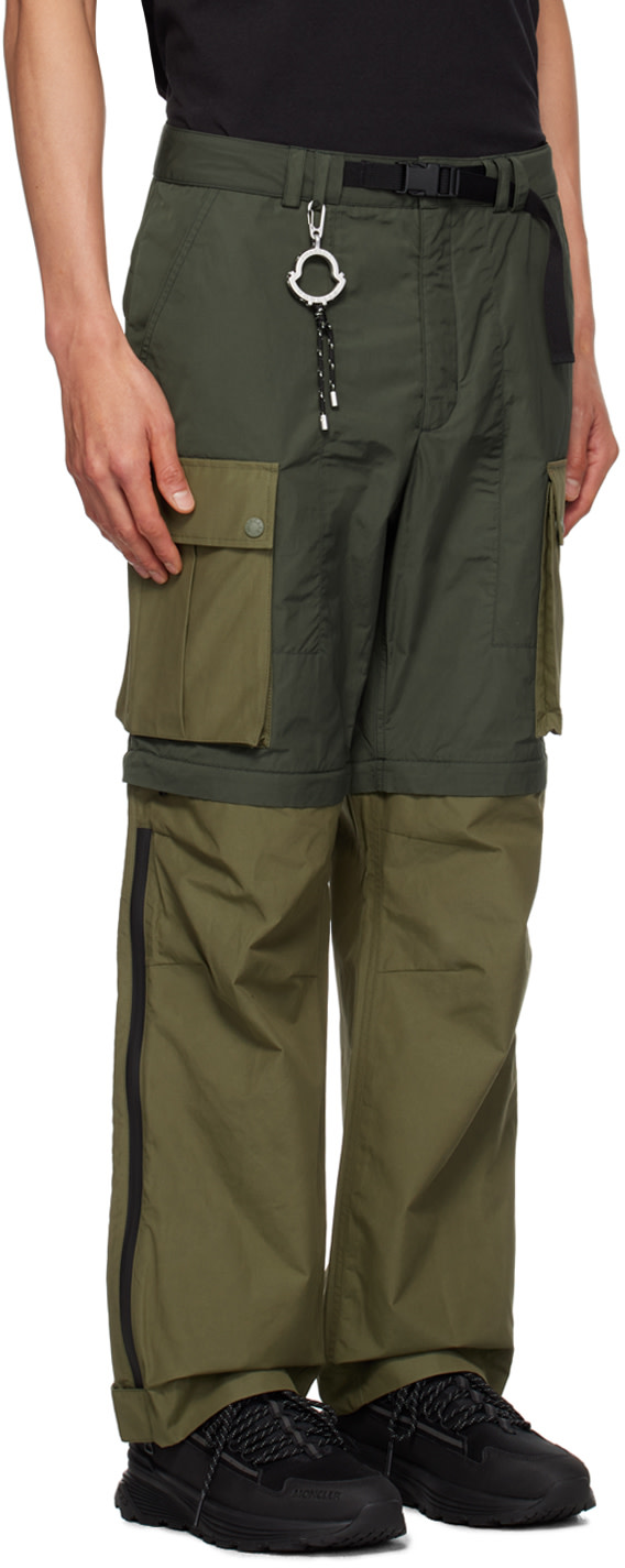 MONCLER GENIUS X PHARRELL WILLIAMS Poly Cotton Blend Logo Trousers / Shorts Olive