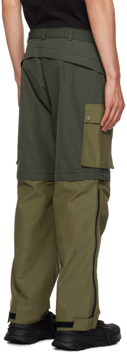 MONCLER GENIUS X PHARRELL WILLIAMS Poly Cotton Blend Logo Trousers / Shorts Olive
