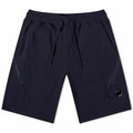 Cp Company Loose Fit Diagonal Raised Fleece Lens Shorts in Navy