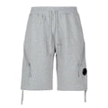 Cp Company Loose Fit Diagonal Raised Fleece Lens Shorts in Grey