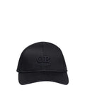Cp Company Gabardine Logo Cap In Black