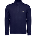 Cp Company Logo Patch Quarter Button Sweatshirt In Navy