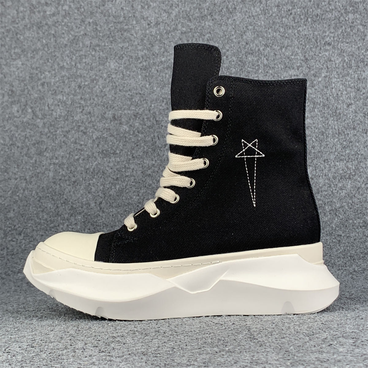 Rick Owens Wmns EDFU DRKSHDW Pentagram Embroidery Abstract High 'Black Milk'